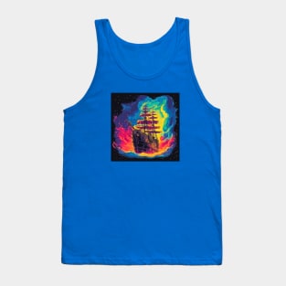 Space Pirates, Intergalactic Adventure to the Neon Cosmos Tank Top